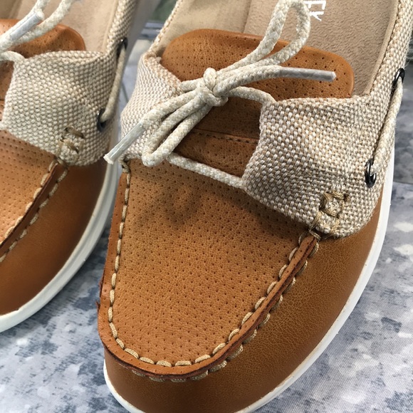 Falls Creek Tessa Caramel Mule Deck Casual Shoes WMS 6M ☀️Like Brand New☀️ - Picture 4 of 10